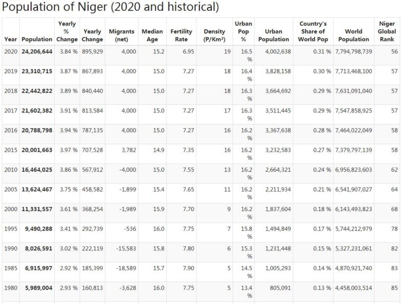 Niger Population